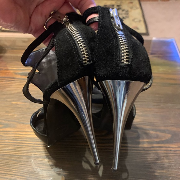 Sz 39 Roberto Cavalli Zipper detail Black Heels - Picture 8 of 15